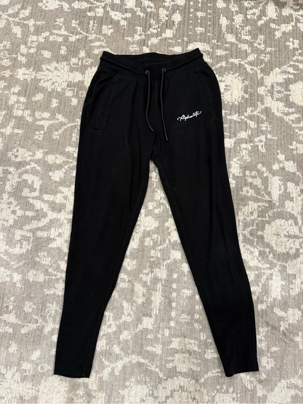 Alphalete women’s size small Black Jogger Sweatpants with Script Logo